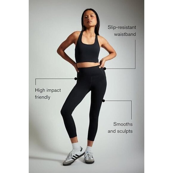 Girlfriend Collective Compression Athletic Leggings Pockets Black size XS - Picture 2 of 8